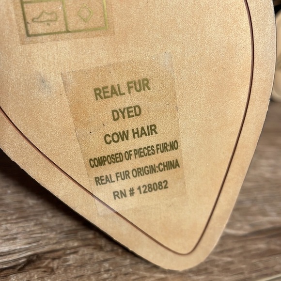 Dolce Vita Sonni Real Fur Leopard Booties‎ Women’s Low Cut Slip On Low Heel - Picture 4 of 8